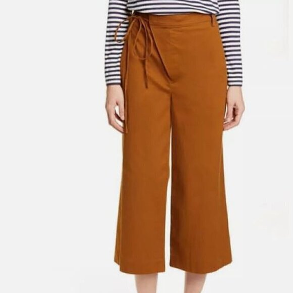 Vince Wide Leg Crop Pants Size 14 100% Cotton Minimalist Coastal - Picture 16 of 16